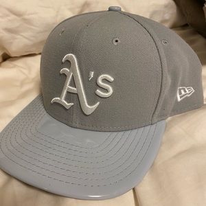 A’s hat grey n white